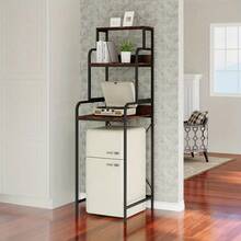 Retro-Style Multi-Functional Metal Storage Rack For Living Room & Kitchen – Compact Microwave Stand, Seasoning Organizer, Coffee Maker Shelf, Toaster Holder, Mini Fridge Support, And Refrigerator-Side Storage Unit. Designed With Open Shelving, Adjust - Retro - View 6