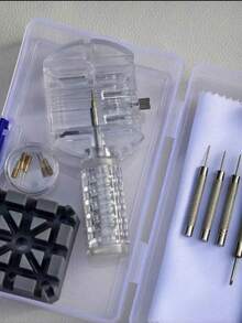 13件組高級手錶錶帶拆卸工具組，手錶錶帶工具套件，錶帶鏈節銷拆卸維修工具組，適用於手錶錶帶調整、錶帶尺寸調整與手錶維修，透明、黑色、藍色、橘色可選，理想的高端禮物 - pro版高級錶鍊調整套裝 - 查看 6