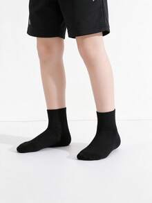 12/6/1 Pair Kids White And White Sports Socks, Minimalist Versatile Thin Short Socks, Spring/Autumn/All Season Sports Socks For S, First Day Of School - Multicolor - View 10