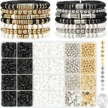 1900顆海洋珠子、貝殼珠與綠松石風珠搭配珍珠珠，海星造型珠，適用於珠寶製作、手鍊項鍊DIY手工藝 - 彩色 - 查看 5