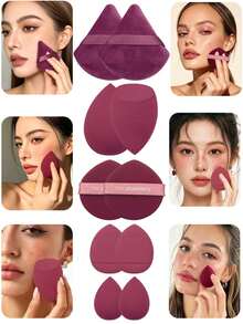 50/40/30/20/10/5pcs Multi-Function Makeup Tool Set, Facial Makeup Set, Includes Soft Makeup Sponges, Triangle Powder Puffs, Cushion Powder Puffs, Water Drop Egg Sponges, Dry And Wet Use Makeup Accessories, Essential For Women's Daily Makeup. - Multicolor - View 16