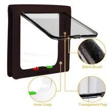 Pet Door Locking Small Medium Large Dog Cat Flap Magnetic White Frame 4 Way - OC0000002579360 - View 4