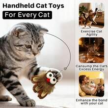 2pcs Interactive Cat Toys, Realistic Owl Feather Replacement Teaser Wand - Stimulate Cat's Hunting Instinct, Relieve Boredom, Anxiety And Loneliness For Indoor Kittens, Adult Cats And Solitary Cats, Bring Joy - Multicolor - View 7