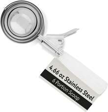 Met Lux 4.66 Ounce Portion Scoop 1 Trigger Release Cookie Scoop - With White Handle Stainless Steel Disher For Portion Control Scoop - Color - View 1