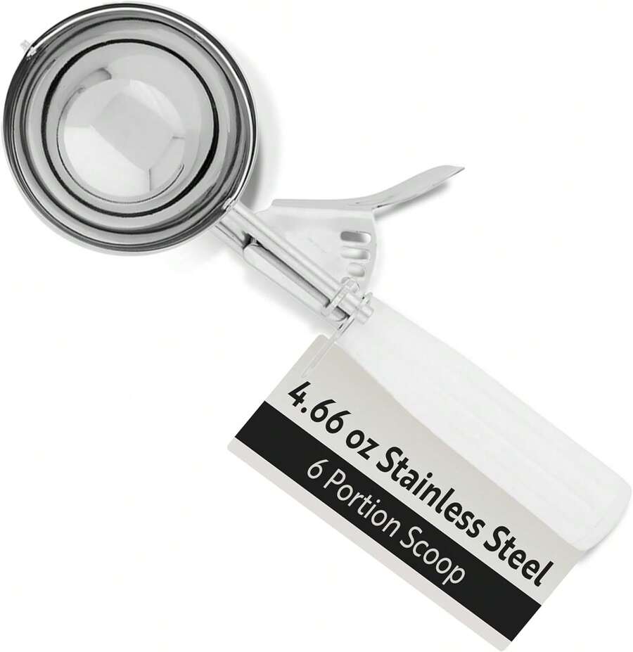 Met Lux 4.66 Ounce Portion Scoop 1 Trigger Release Cookie Scoop - With White Handle Stainless Steel Disher For Portion Control Scoop - Color - View 1
