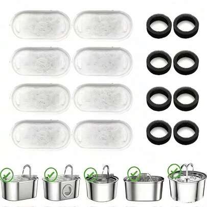 20pcs Pet Water Fountain Filter Cartridges, Replaceable Activated Carbon Filters, Suitable For Pet Water Fountains