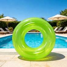 1pc Transparent Jelly Color Adult Swimming Ring, Thick Pearlescent Colored Swimming Armband For Beach & Outdoor Use - Multicolor - View 15