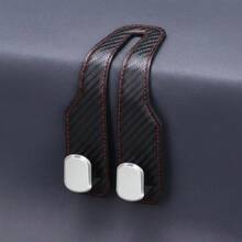 Suede Car Seat Back Hook, Hidden Dual Metal Hanger For Headrest, Interior Storage Organizer (Black/Brown/Grey) - A - View 16
