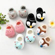 5/3/1 Pair Baby 3D Cartoon Animal Floor Socks, Cute Panda Owl Fox 3D Doll Decor, Soft Anti-Slip Newborn Baby Invisible Socks, Fun Socks - Multicolor - View 9