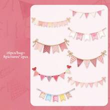 16pcs/Bag Colorful Flag Series Sticker Pack, Creative Journaling Base Material, Suitable For Office, Diary, Greeting Card, Cup, Photo Frame Decoration, Back To School Season Gift - One Size Fits All - View 11