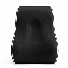 Universal Memory Foam Lumbar Support Cushion, Ergonomic Spine Alignment Back Pillow With Secure Strap, Breathable Mesh Comfortable Backrest, Relieves Discomfort, Ideal Support Accessory For Office Chairs And Car Seats - Black 1pc - View 8