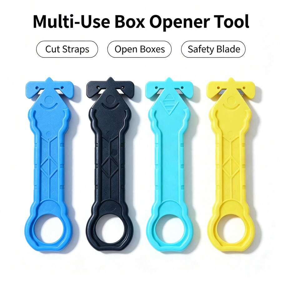 Portable Safety Strap Cutter Hidden Blade Box Opener Parcel Unboxing Tool Color Random