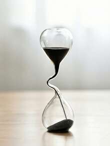 Haus Hana 1pc Creative Glass Timer Ornament For Home Or Office Décor, Perfect For Holidays And Gifting. - Black - View 1