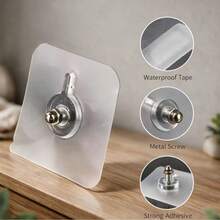Reusable Invisible Seamless No-Drill Adhesive Hooks For Home Kitchen Screw Mounting - A - View 9