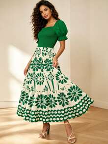 Women Long Dresses - Green - View 3