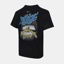 Nike Men's Cotton Soft Breathable Graphic Crew Neck Short Sleeve T-Shirt - Black - View 3