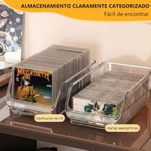 2 Piezas Organizador de CD transparente, Caja de almacenamiento de DVD Tiene una capacidad para 48 unidades e incluye estuches para CD y DVD para almacenar DVD, videojuegos y discos Blu-ray - Multicolor - Ver 4