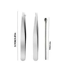 3PCS Multi Tip Stainless Steel Eyebrow Tweezers Matching Ear Pick For Salon Beginners Sculpt Brows Extract Loose Facial Hairs Clean Earwax Durable Practical Makeup Accessory - 3-piece Set - View 5
