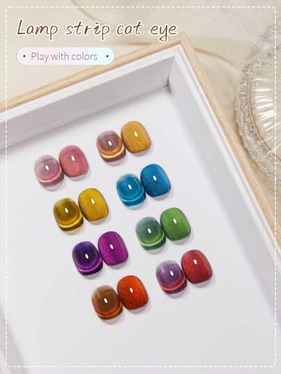 BAOSHIMAN 8ml Dual-Color Cat Eye Gel Nail Polish, Dual-Color Shiny Magnetic Nail Gel, Soak-Off UV LED Nail Polish, Suitable For Salon And Home Manicure.