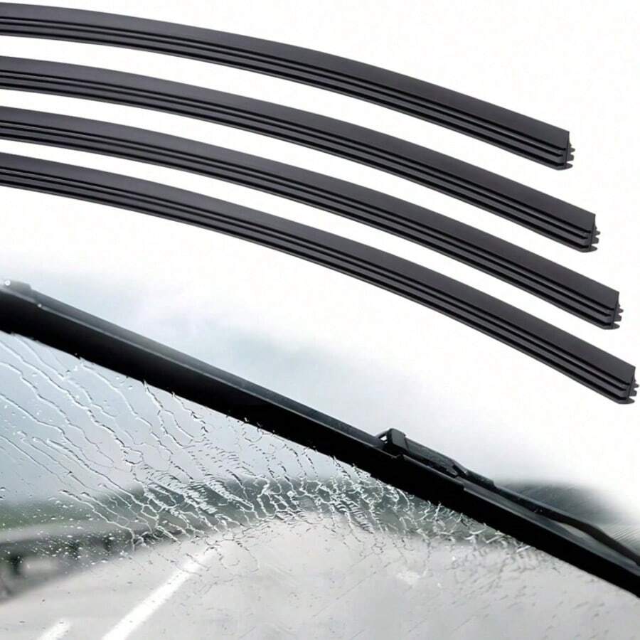 4pcs Front Windshield Wiper Blade Refill Rubber, 700mm Long 6mm Wide Standard Size, Easy Installation, Universal Fit For Multiple Car Models - Windshield Wiper Replacement Blades - View 1