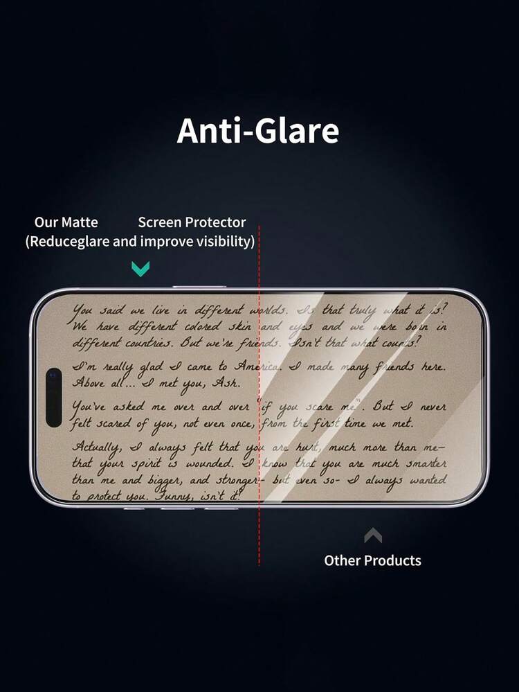 2pcs Ceramic Matte Privacy Screen Protector, Compatible With IPhone 16 Pro/17, Anti-Glare Privacy Matte Soft Film, Bubble-Free, Smooth Touch, Compatible With Phone Cases, Anti-Fingerprint, Compatible With IPhone 18/17/16/15/14/13/12/11 Series, Essential Phone Accessories And Privacy Protection - Black - View 4