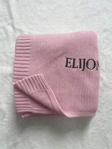 All-Season Personalized Embroidered Soft Skin-Friendly Blanket, Knitted Throw Gift, Office Nap Blanket For Commuters, Home And Office Dual-Use, Sofa Blanket, Versatile Bed Cover, Pure Cotton Breathable Comfort Blanket, Indoor/Outdoor Use, Handmade With Love, Customizable Text Options, Portable | Fashionable | Soft Texture, Nap Blanket, Sofa Throw, Customized Family Blanket, Machine Washable (Name/Initial/Text), Multiple Colors - Multicolor - View 10