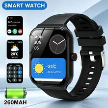 ZhiKexing Smartwatch con pantalla HD de 1,83", llamada Bluetooth, música Bluetooth, recordatorio de llamadas, esfera personalizable, múltiples modos deportivos, recordatorio de sedentarismo, adecuado como regalo para amigos y parejas, compatible con Android e iOS - Ver 1