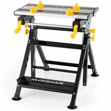 Portable Folding Work Table With Tiltable Platform, 7-Height Adjustment, 8 Sliding Non-Marring Clamps & 2 Rotary Clamping Handles - Compact Multifunctional Workstation For DIY, Crafting, Repair, And Hobby Projects - Black - View 6