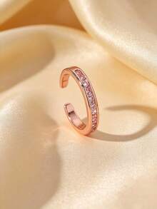 1pc Adjustable Gold/Silver/Rose Gold Zirconia Toe Ring, Suitable Beach Resort Foot Jewelry - Foot Ring - View 9