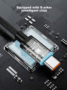 Magnetic Data Cable, Type-C And PD Portable Woven Short Cable, Suitable For Charging Of A5 PRO, Apple And Android Mobile Phones, Charging Pad.It Can Be Used With Chargers For Quick Charging, Must-Have For Car Accessories When Going Out - Black - View 6