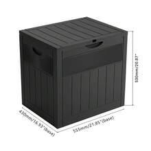 126L Outdoor Storage Box For Balcony & Small Garden –  Material, Fade-Resistant & All-Weather Design | Secure Lock Included | Compact 55.5*43*53cm Size | Black Finish | Comes With 1 Pair Of Protective Gloves - Black - View 4