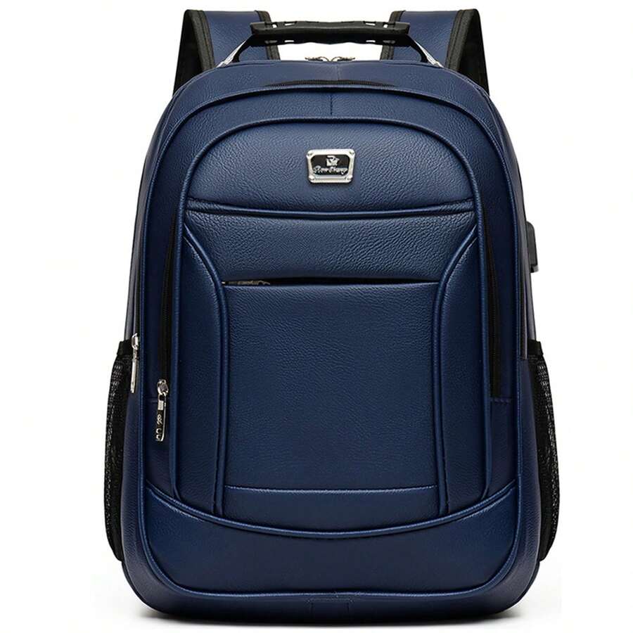 Mochila para Notebook 31L com Porta USB Externa, Alça de Aço, Grande Capacidade e Compartimentos Organizadores para Trabalho, Faculdade e Viagem - Azul - Visão 1