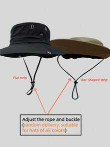 1pc Men's Solid Color Bucket Hat, Outdoor Fishing Hiking Sun Hat, Wide Brim Casual Sun Protection Hat, Suitable For Spring/Summer Travel, Beach, UV Protection - Multicolor - View 3