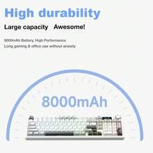 AULA F99MAX Mechanical Gaming Keyboard, Featuring Type-C + 2.4G Wireless + Bluetooth 5.0 Triple Modes, Hot-Swappable Switch, RGB Backlight, 8000mAh Battery, Compatible With Windows/MacOS/IOS/Android Systems, Suitable For Competitive Gaming And Office Use - View 6