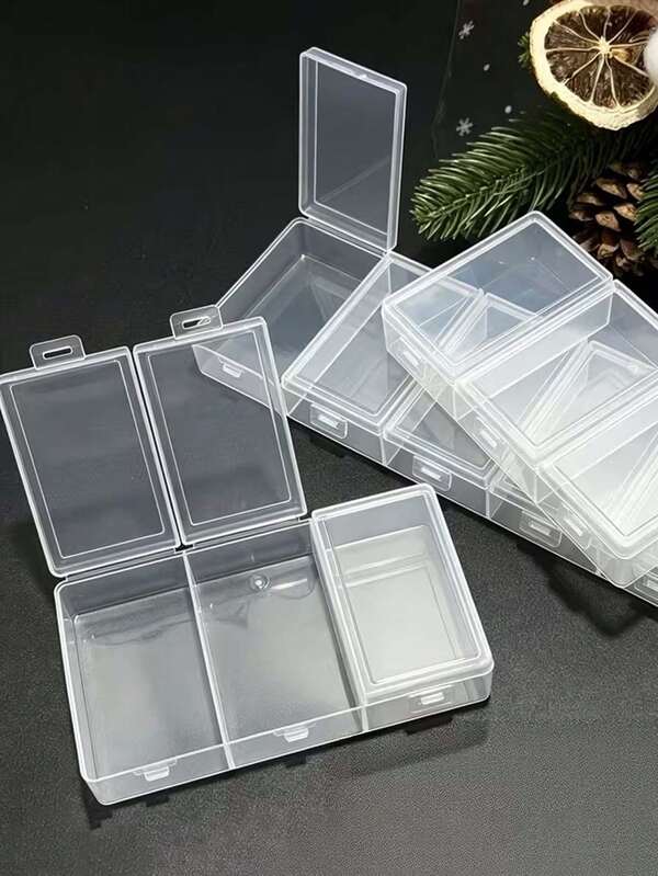 2pcs Large Single-Opening 3-Compartment 5-Compartment Linked Tool Organizer Box, Jewelry Bead Packaging Box, Storage Divider Box, Independent Flip Lid Classification Storage Box, Fishing Tackle Storage Box