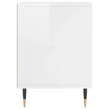 vidaXL Nachttisch Hochglanz-Weiß 40x35x50 cm Holzwerkstoff Geeignet für Wohn- und Schlafzimmer; ideal für Kommoden und Nachttische mit Schubladen; platzsparende Montage; perfekt als Geschenk oder Wohnaccessoire. - Weiss - Übersicht 4