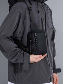 1pc Travel Bag, Checkerboard Design, Lightweight Large Capacity, Fashionable Style, Suitable For Long-Distance Travel, Business Trips, Student Dorms, Weekend Picnics - Black - View 2