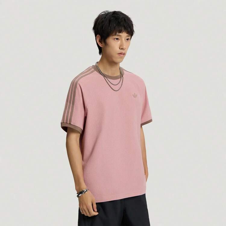 Adidas Trefoil SS TEE U 寬鬆休閒運動短袖T恤 - 粉色 - 查看 2
