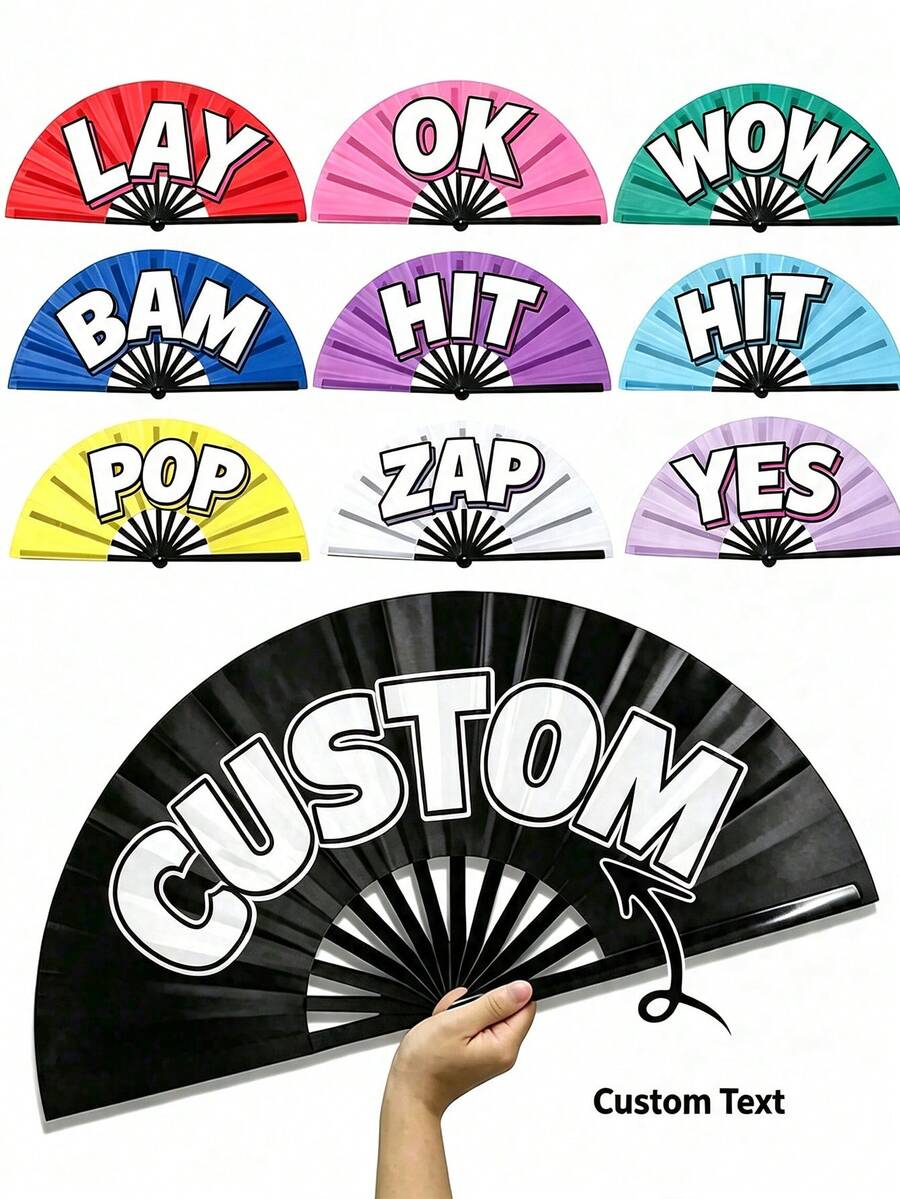 Personalized Bamboo Handheld Folding Fan With Photo Print, Decorative Gift For Weddings, Balls, Parties And Cosplay - Multicolor - View 1