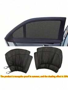 Universal Car Window Sunshade, Front And Rear Window Sunshade, UV Protection Sunshade, Mosquito-Proof Heat Insulation, UV Protection Glass Sunshade Mesh, Reflective Sunshade, Car Window Film - Multicolor - View 5
