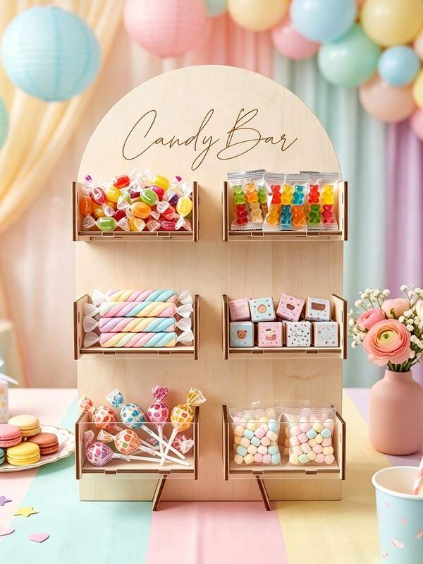 1 Set Holz Dessert Präsentationsständer, Geburtstags Party Dekoration, Heim Präsentationsregal für Party Essen, Dessert Ständer, Baby-Shower Party Geschlecht Enthüllungs Party Süßigkeiten Aufbewahrungsboard, Rosa Party Dekoration, Bridal-Shower Party Zubehör, Küchen Accessoires