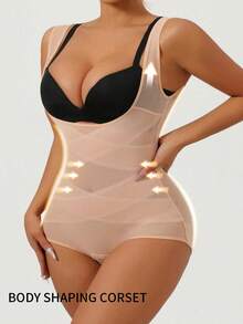 Plus Size Lady's Body-Shaping Underwear, Body-Shaping Clothes, Chest Support, Hip Lift, Body-Shaping Underwear - Apricot - View 4