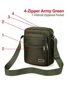 Unisex Oxford Fabric Square Bag, Large Capacity, Multi-Layer Waterproof, Crossbody Shoulder Bag, Adjustable Strap, Canvas Portable Business Small Bag - Multicolor - View 9