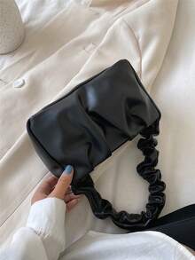 CHERIMATE Women Satchels Ruched Plain Adjustable Anggun - Hitam - View 8
