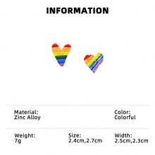 2pcs Fashionable Colorful Heart & Rainbow Bridge Brooch, Luxury Elegant Lapel Pin Decor For Suit To Prevent Wardrobe Malfunction - Brooch Set - View 13