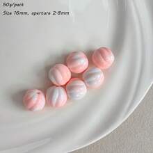 25pcs Acrylic 16mm Pumpkin Beads With Dual Color Gradient, DIY Handmade Bead String Mobile Phone Chain Pendant Material Jewelry Loose Beads - Multicolor - View 24