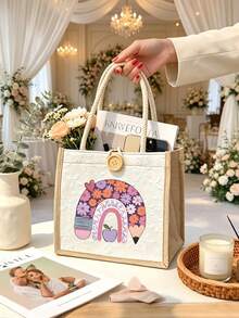 Summer Canvas Tote Bag, Lemon Pattern Design, Suitable For Daily Commute And Beach Vacation, Ideal Summer Gift - Multicolor - View 7