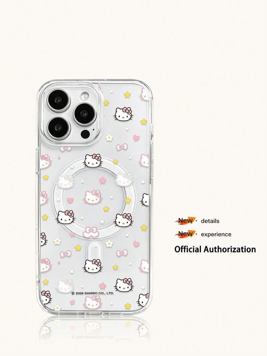 Miniso HelloKitty 透明膠帶無線磁吸充電手機殼，防滑防摔防指紋，適合 iPhone 18Duo 18pro 18promax、Android 系列 Galaxy S22 S23 S24 S25 S26、Apple 17 17Air 17pro 17promax、11 12 13 14 15 16pro 16promax 14Plus 15Plus 16Plus 16pro 16promox XR，節日禮物手機殼 - 透明3 - 查看 1