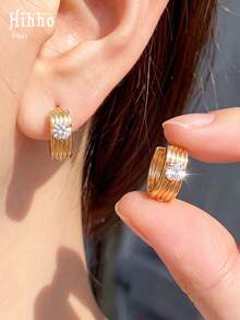 Hihho 1 Pair Luxury Style Elegant Versatile Women's Earrings Suitable For Commuting, Work, Dating, Dining, Daily Wear - Round - View 7