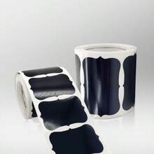 1/3 Rollo (120 etiquetas por rollo) Etiquetas reutilizables de pizarra negra a prueba de agua para frascos, etiquetas onduladas adecuadas para la organización de la cocina y la despensa, excelentes para contenedores, frascos, especias y almacenamiento de alimentos - Multicolor - Ver 19